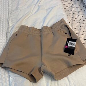 Alphalete Women's Taupe Elastic-Waist Athletic Shorts